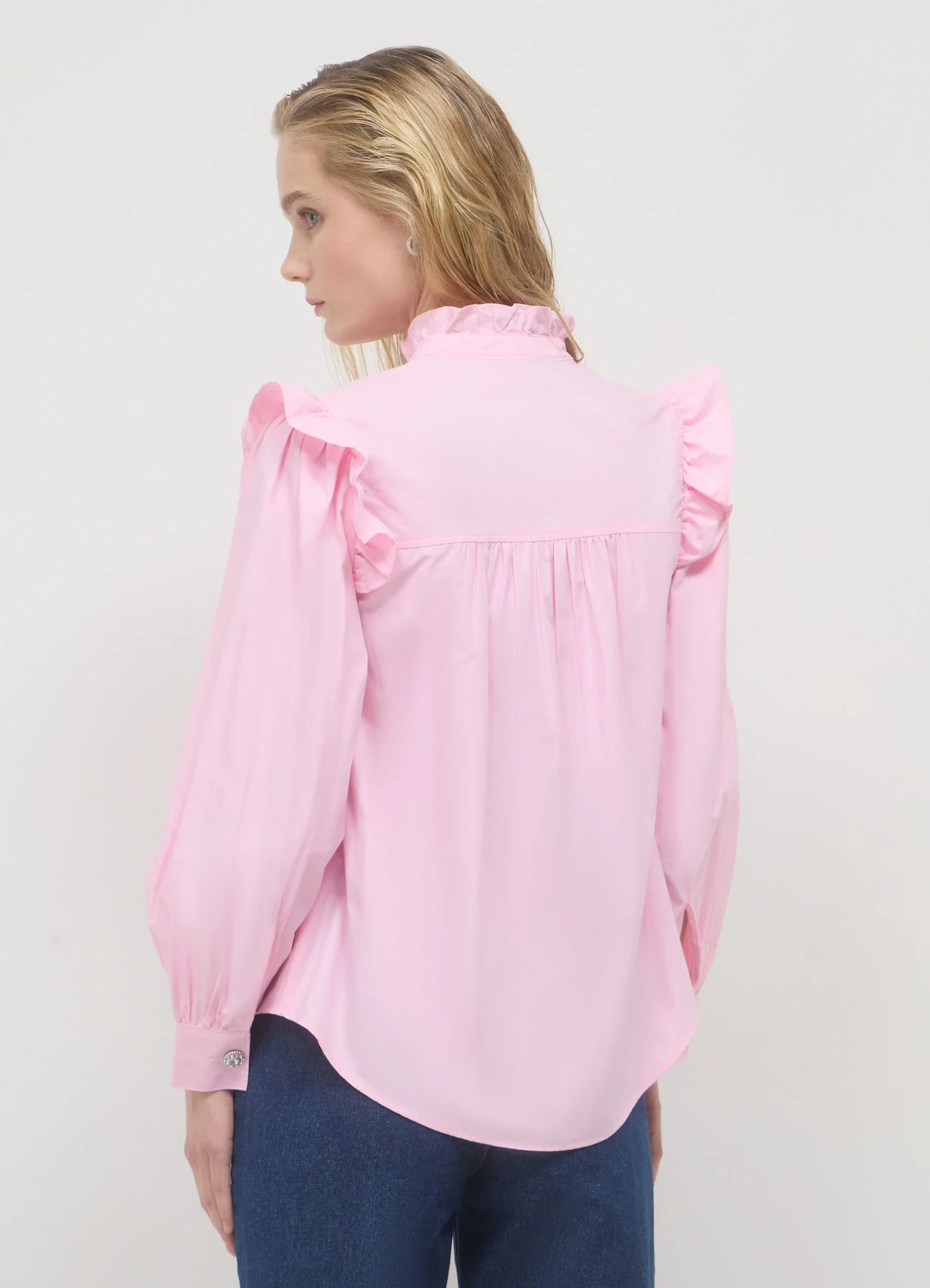Camicia frill bottone gioiello - Image 2