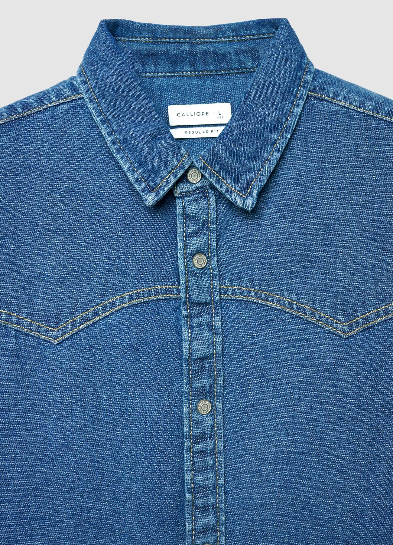 Camicia in denim con bottoni - Image 5