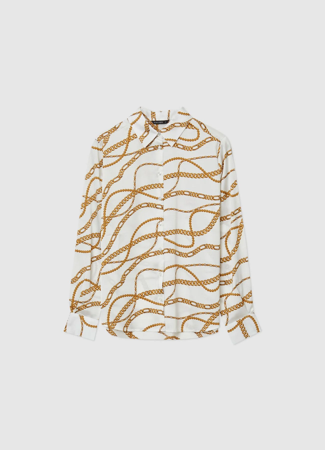 Camicia in simil satin fantasia catena - Image 6