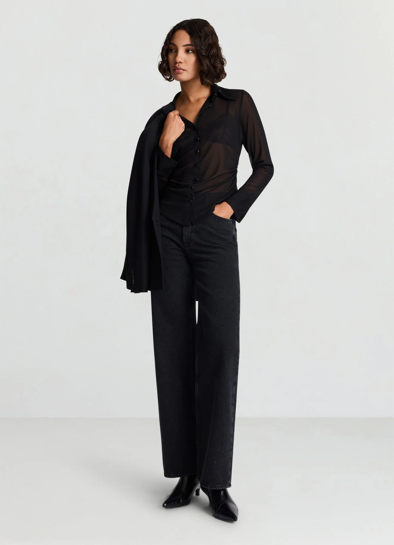 Camicia in tulle con bottoni - Image 2