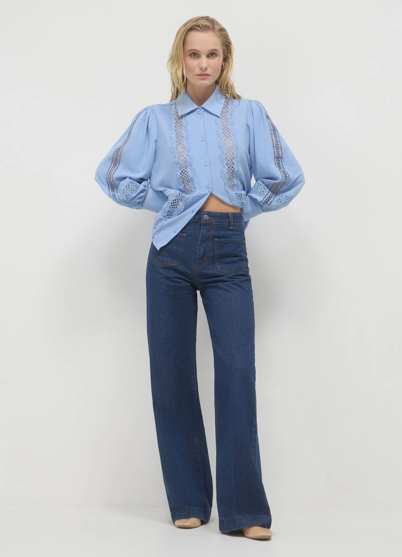 Camicia inserti macramè - Image 4