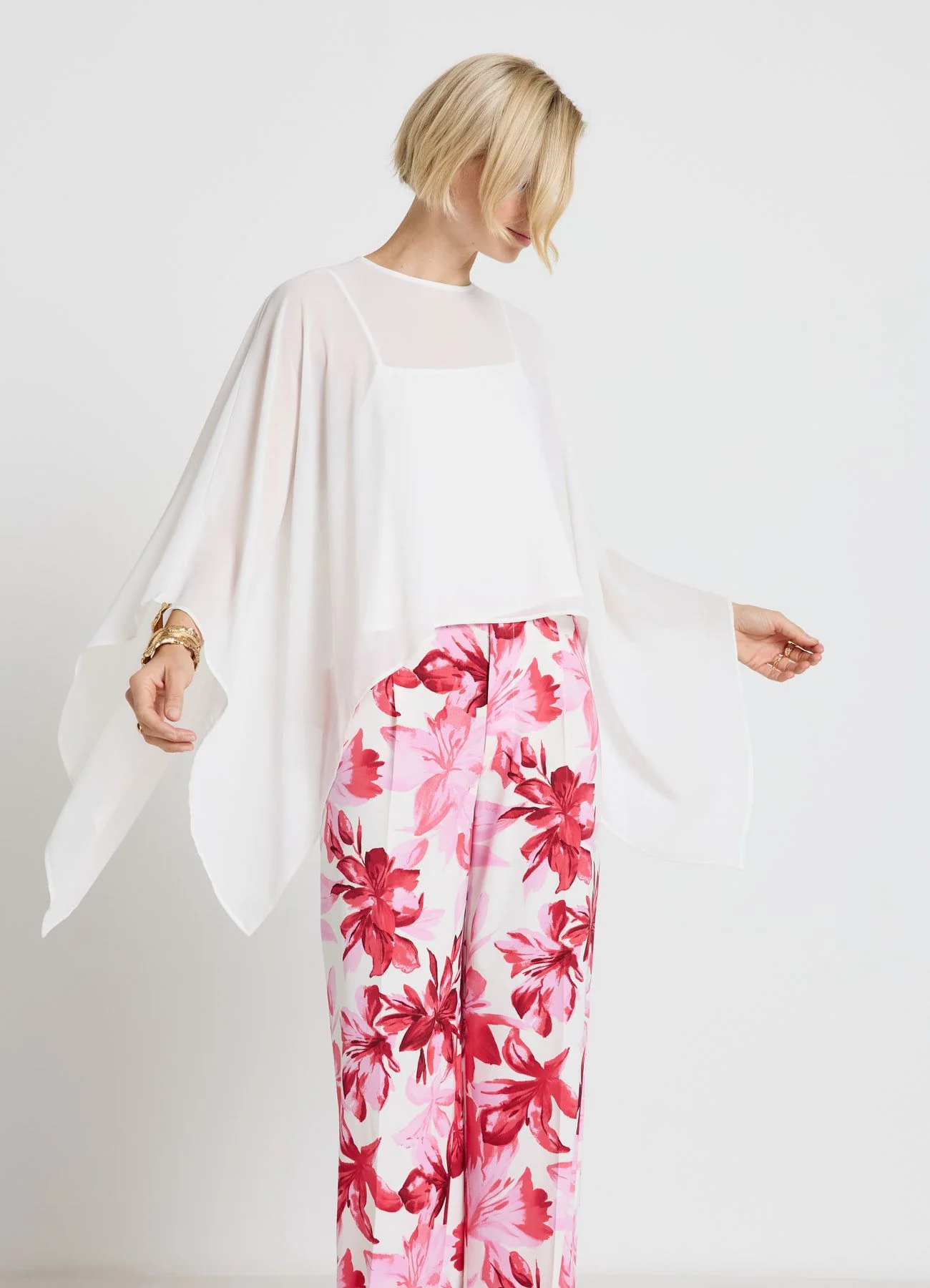 Camicia kimono ampia a tinta unita - Image 3