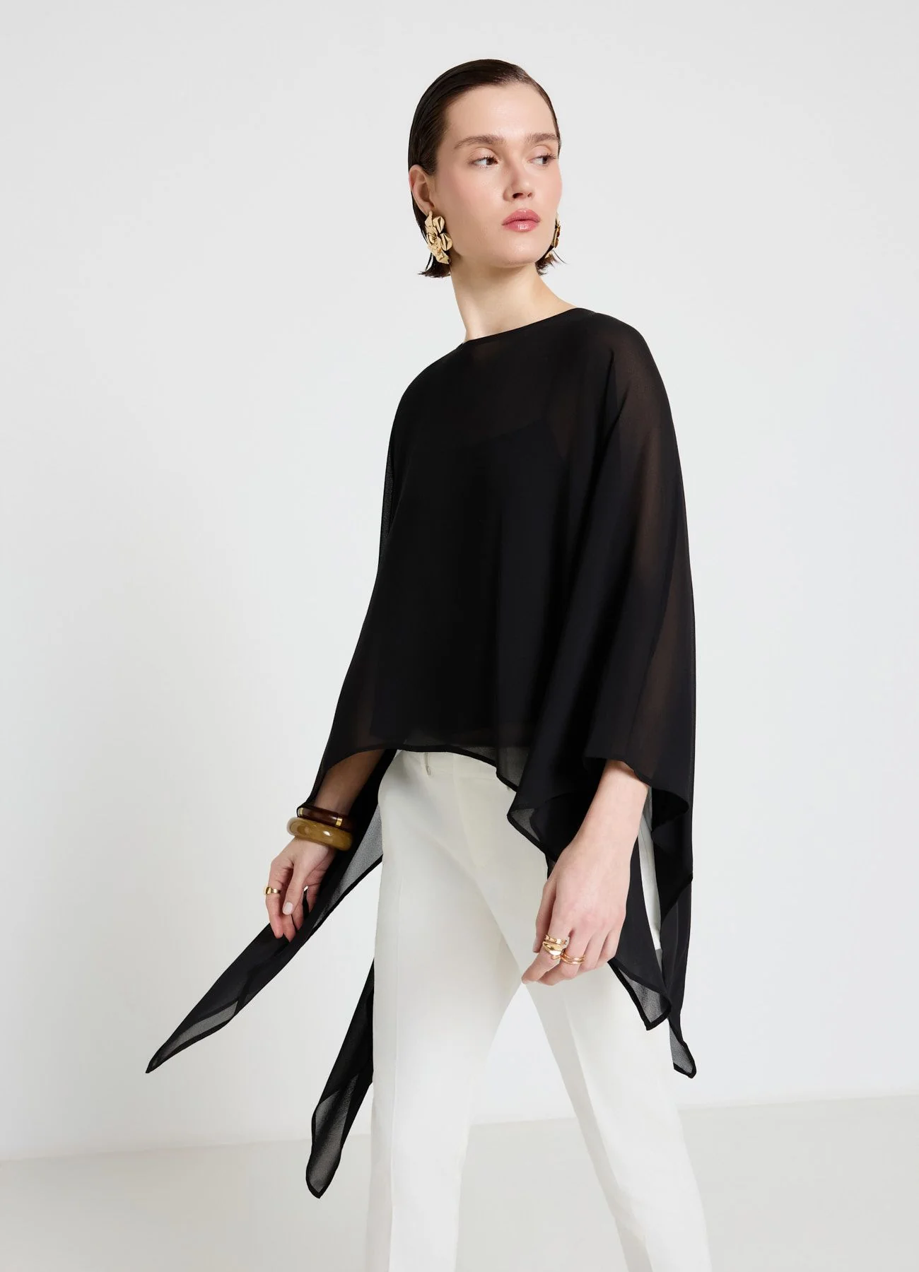 Camicia kimono ampia a tinta unita - Image 2