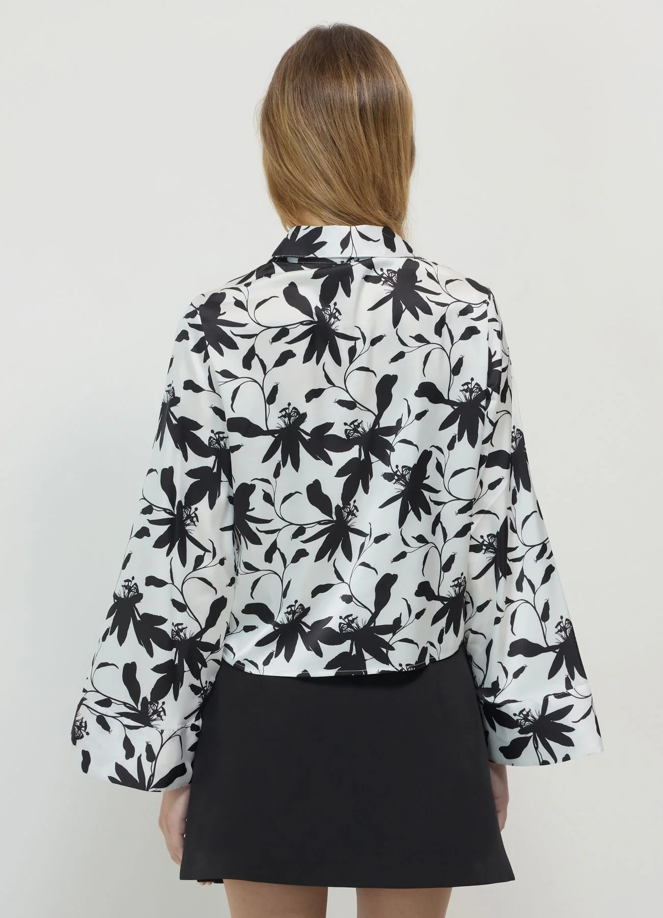 Camicia kimono simil satin fantasia
