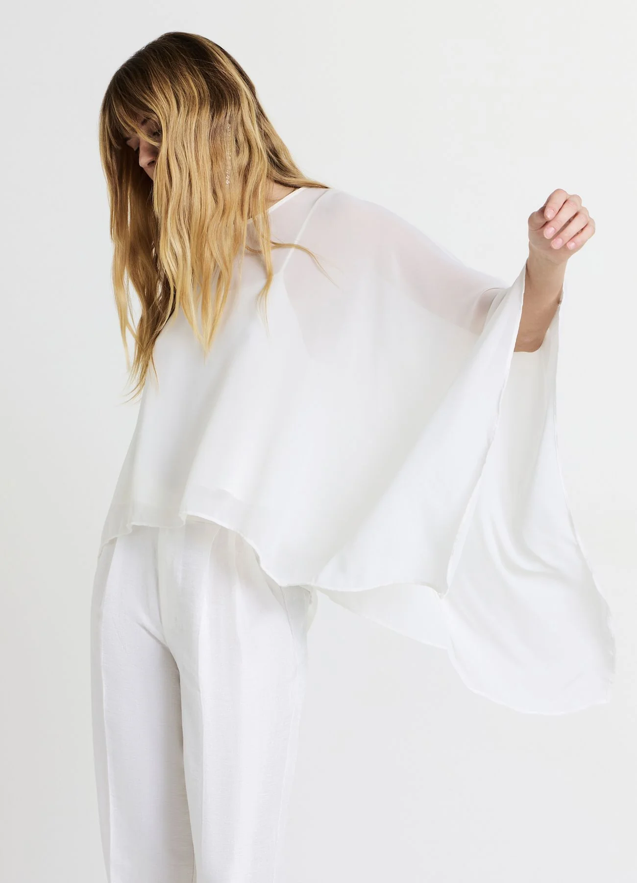 Camicia kimono tessuto georgette