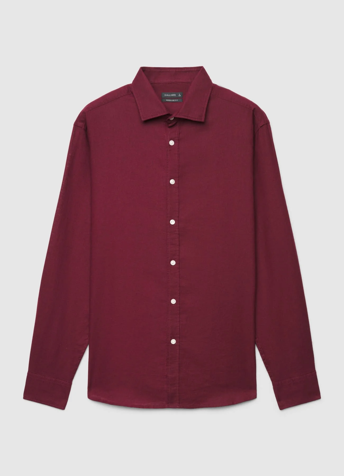 Camicia misto lino a tinta unita - Image 4