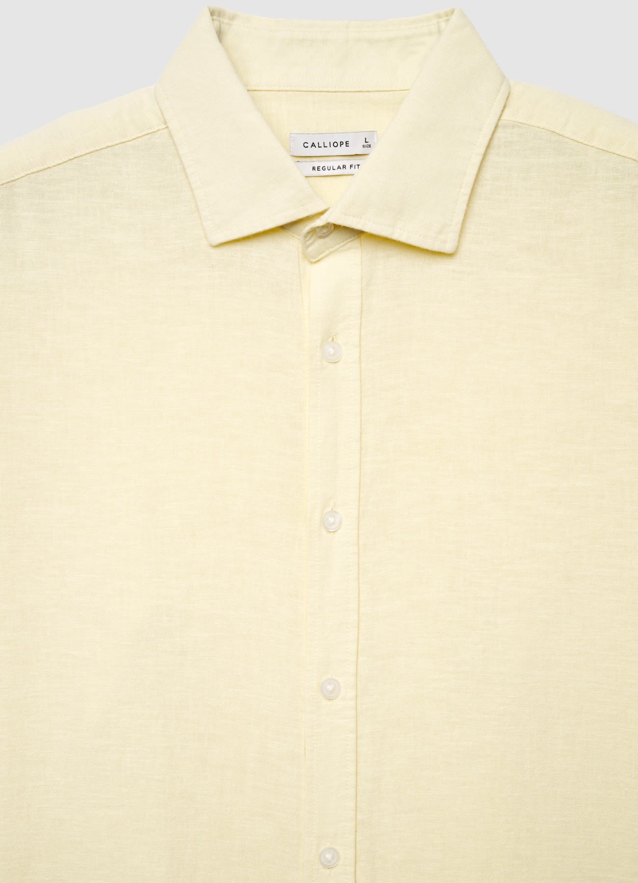 Camicia misto lino a tinta unita - Image 6