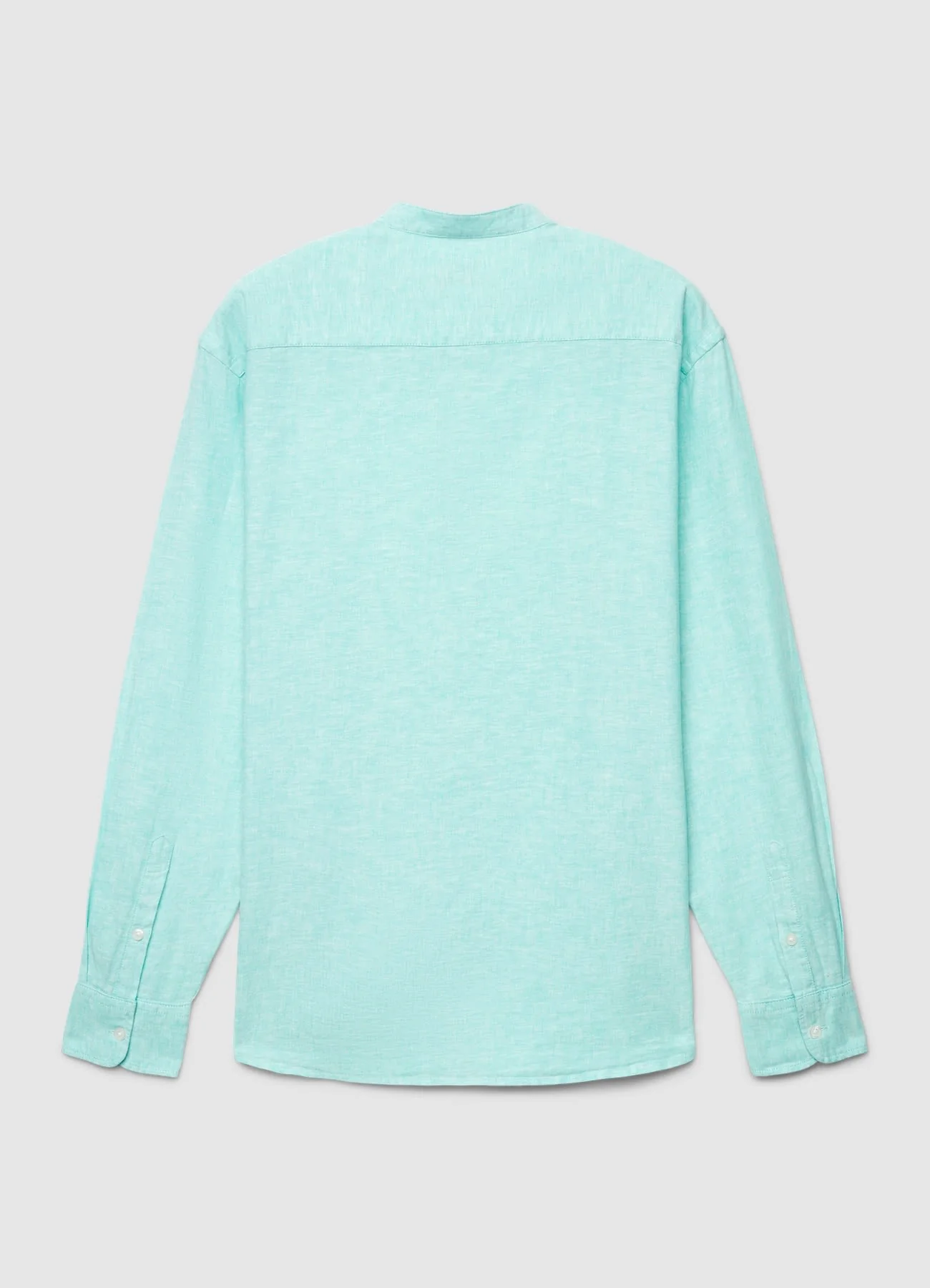 Camicia misto lino con colletto coreano - Image 2