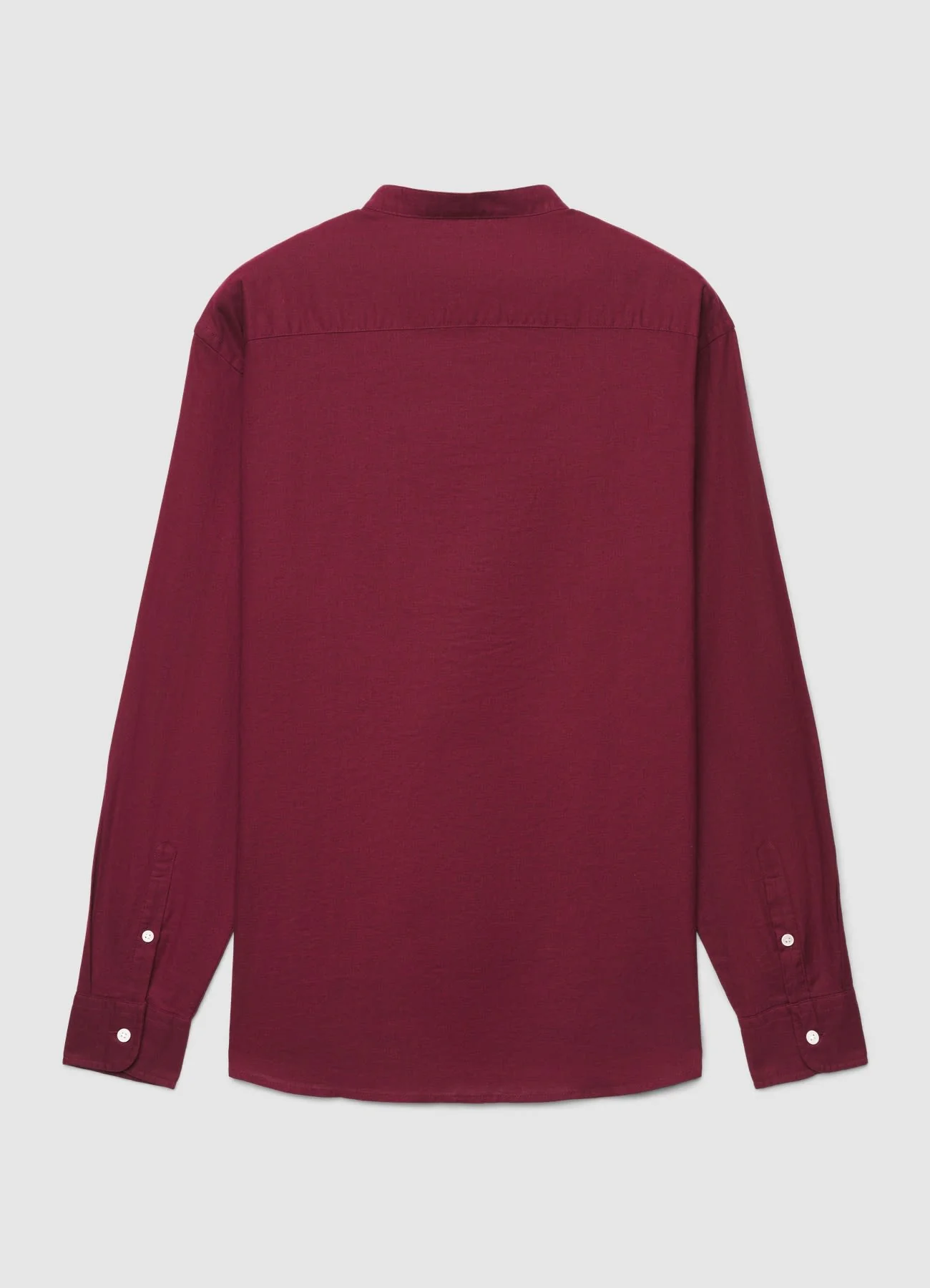 Camicia misto lino con colletto coreano