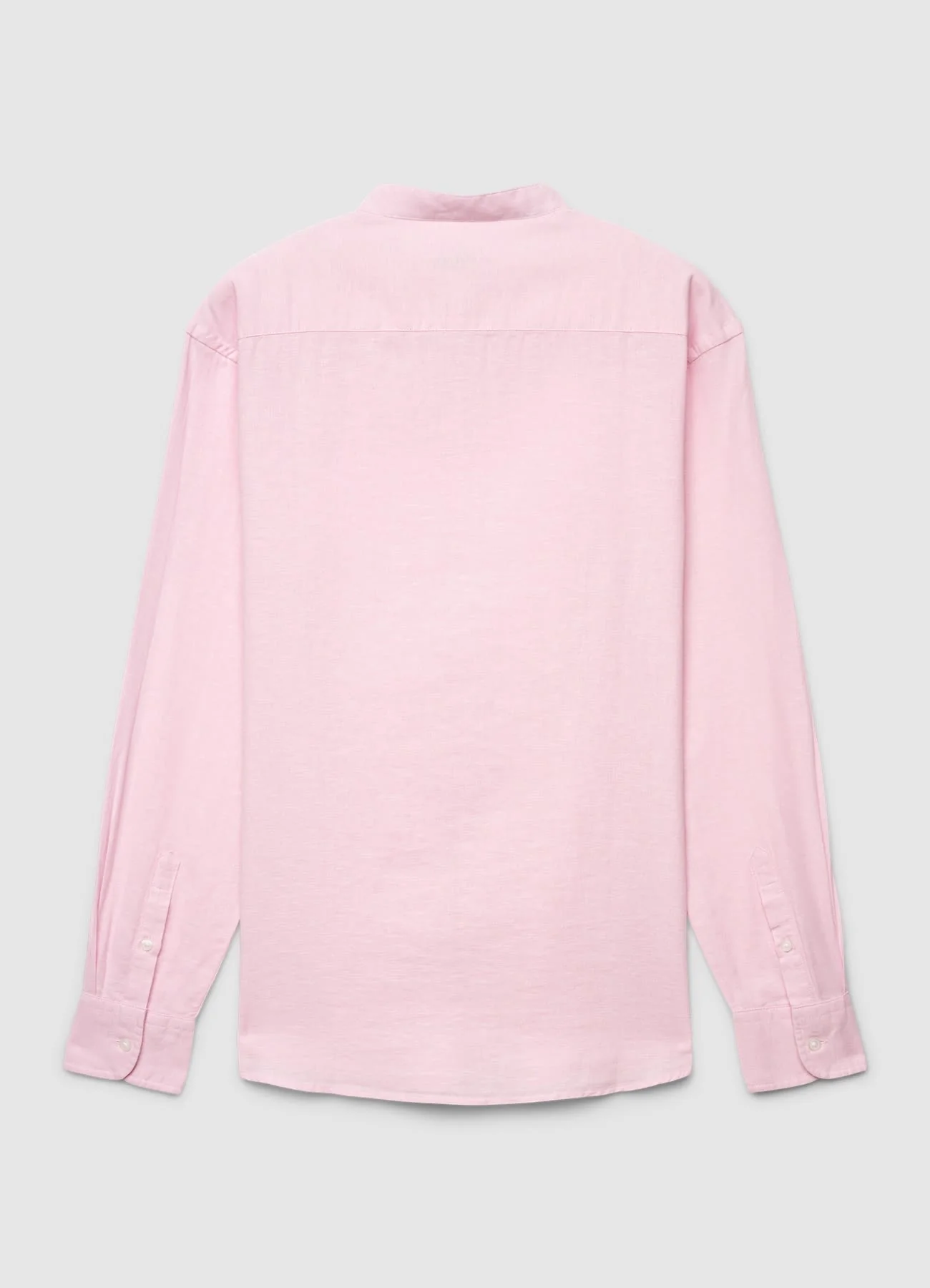 Camicia misto lino con colletto coreano - Image 3
