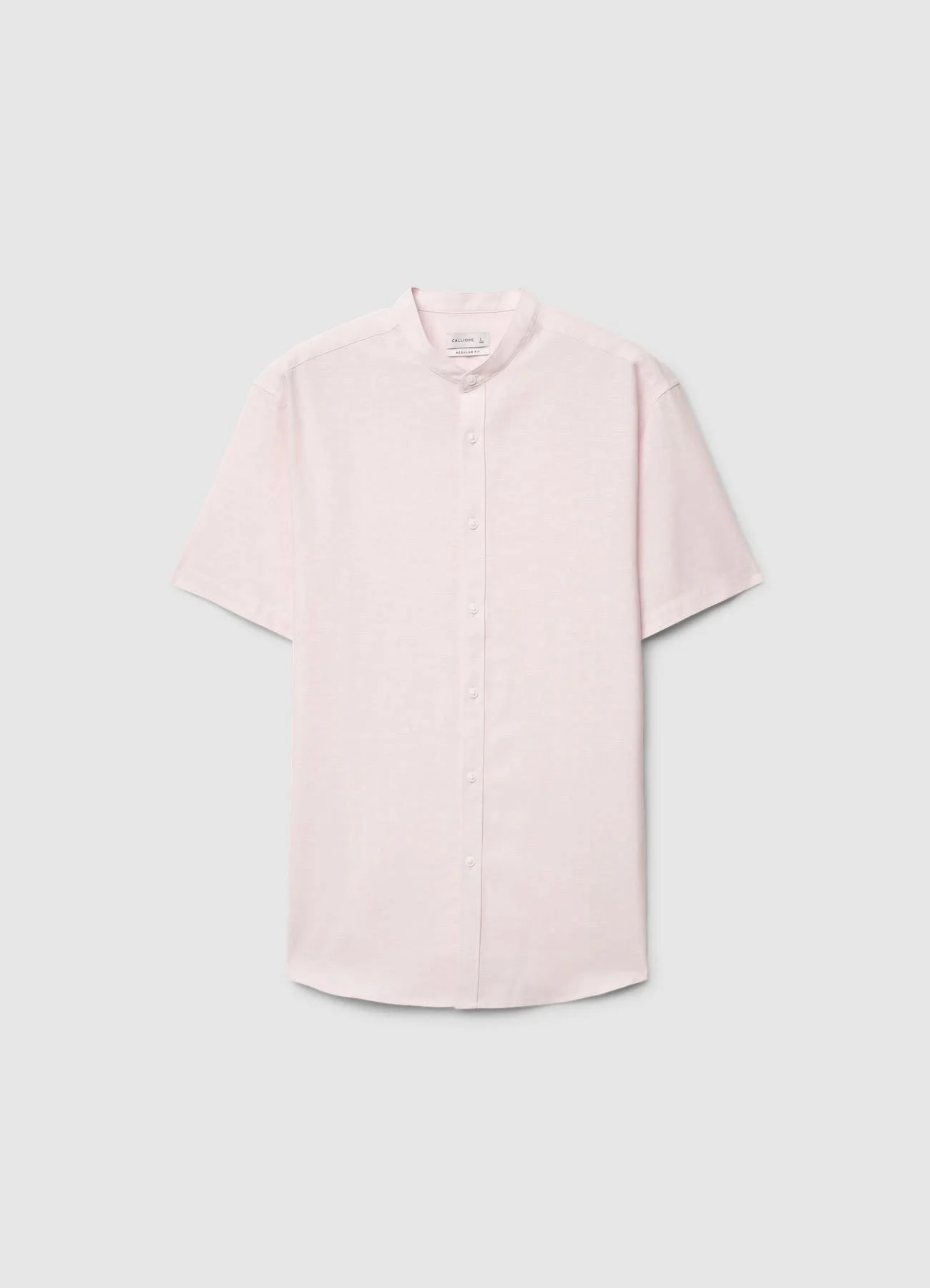 Camicia misto lino con collo coreana - Image 4