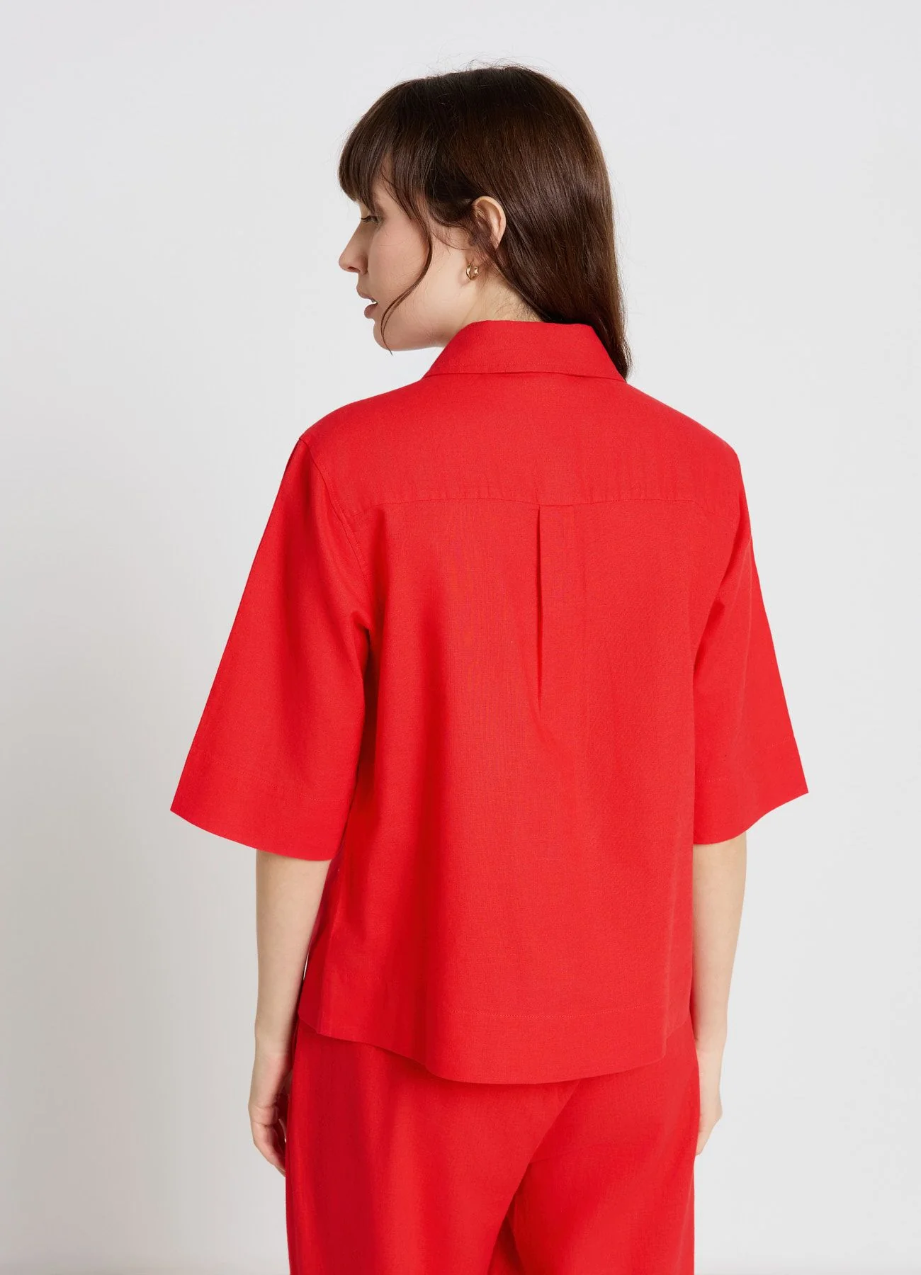 Camicia misto lino tinta unita - Image 3