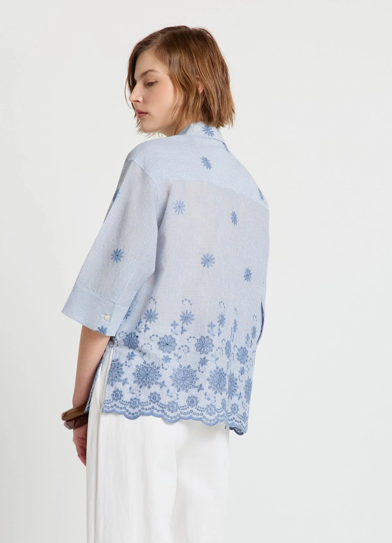 Camicia over con ricamo sangallo - Image 3