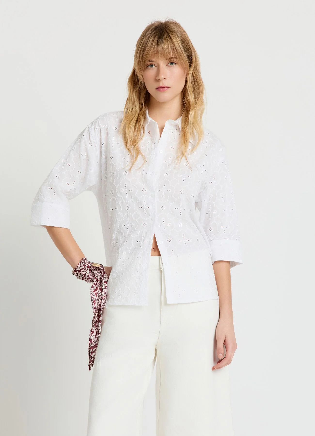 Camicia oversize in sangallo - Image 2