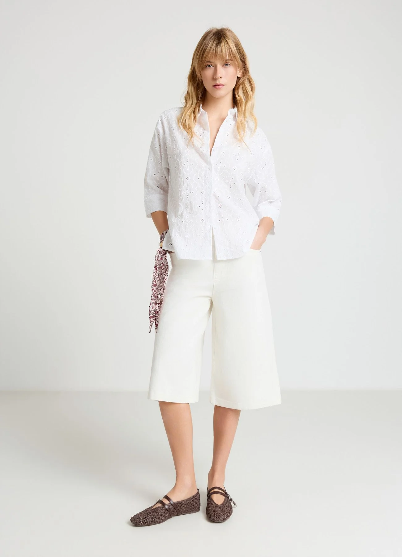 Camicia oversize in sangallo - Image 3