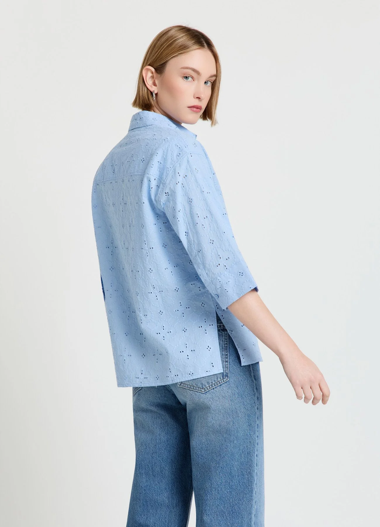 Camicia oversize in sangallo - Image 3