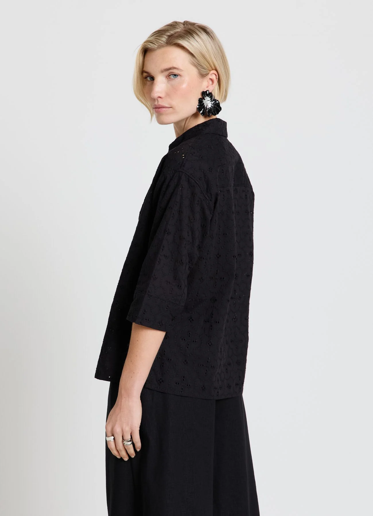 Camicia oversize in sangallo - Image 3