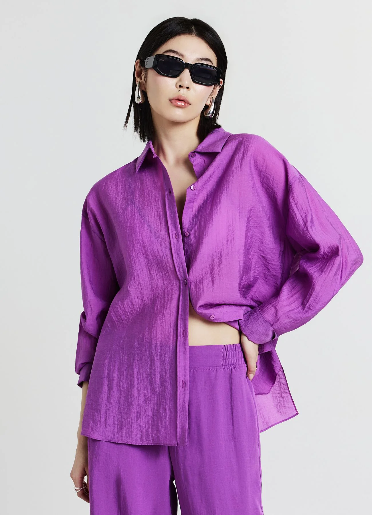 Camicia oversize trasparente