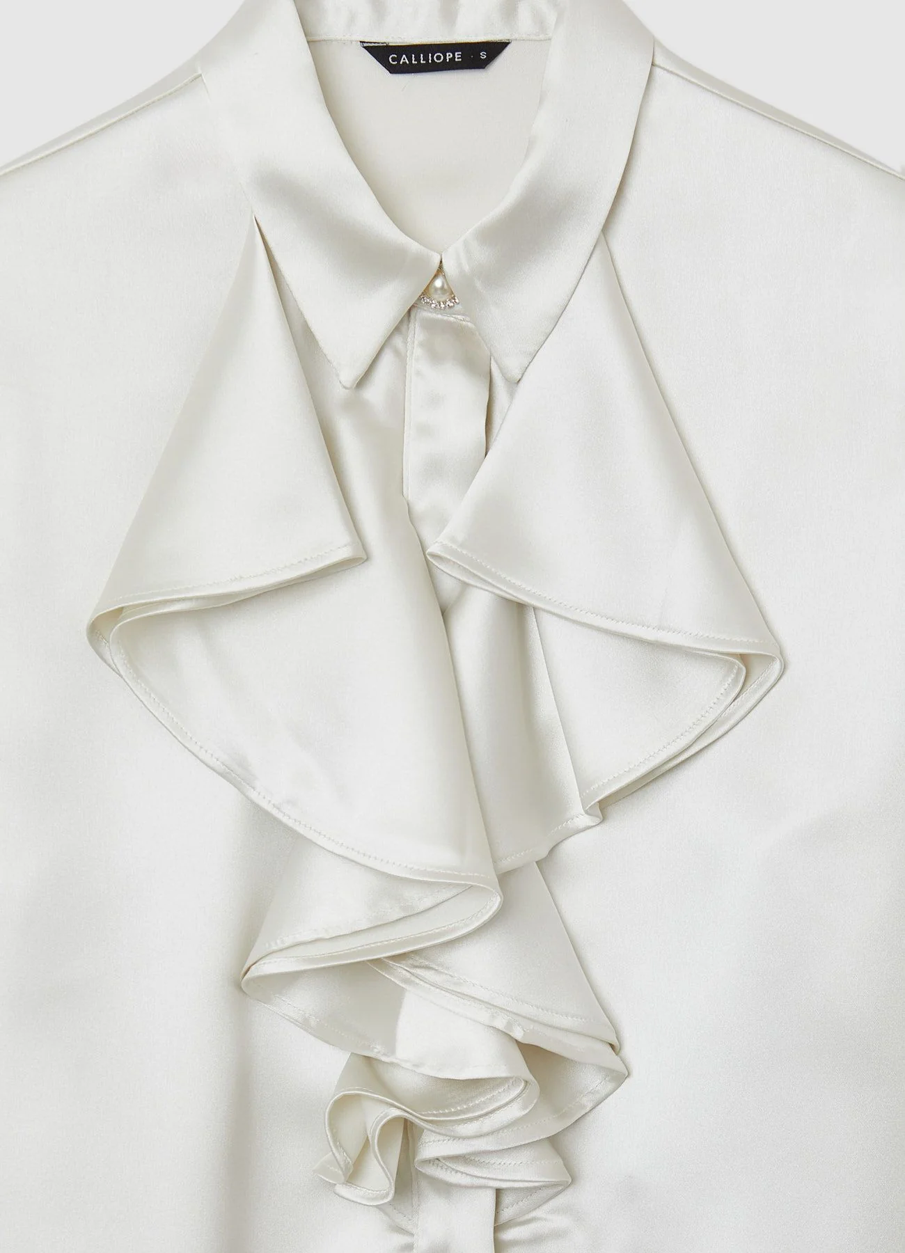 Camicia rouches bottone gioiello - Image 5
