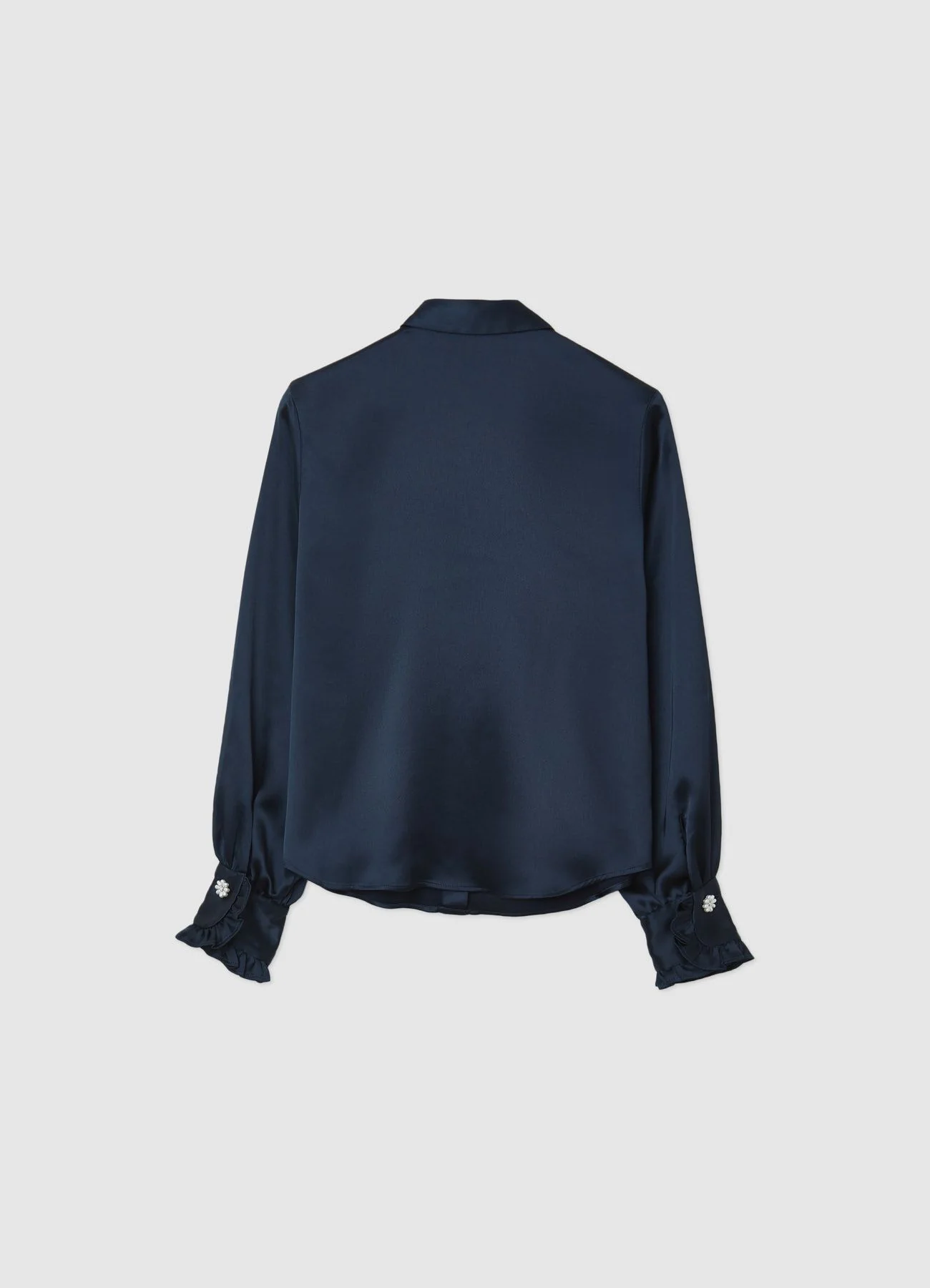 Camicia rouches bottone gioiello