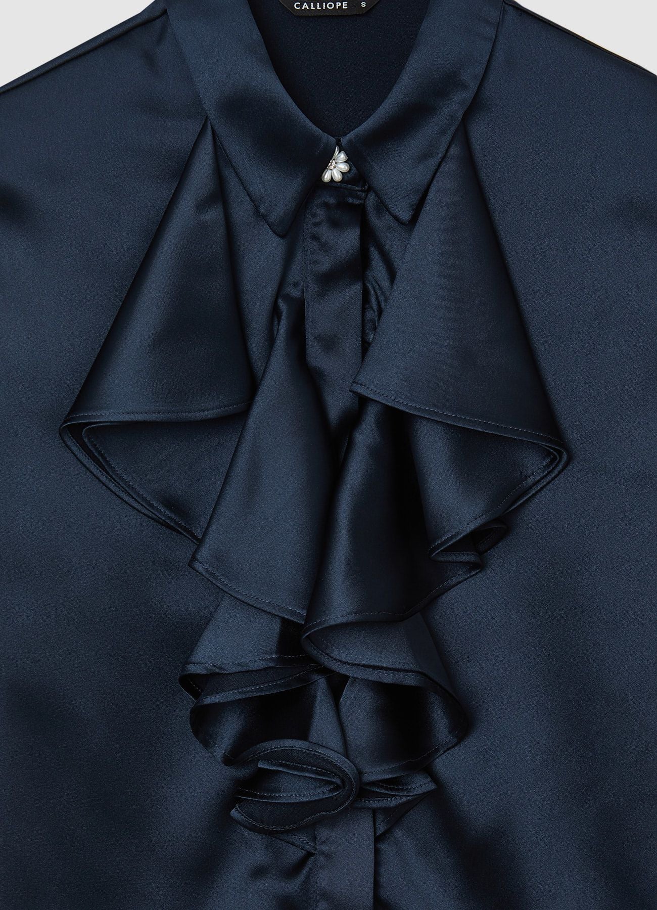 Camicia rouches bottone gioiello - Image 2