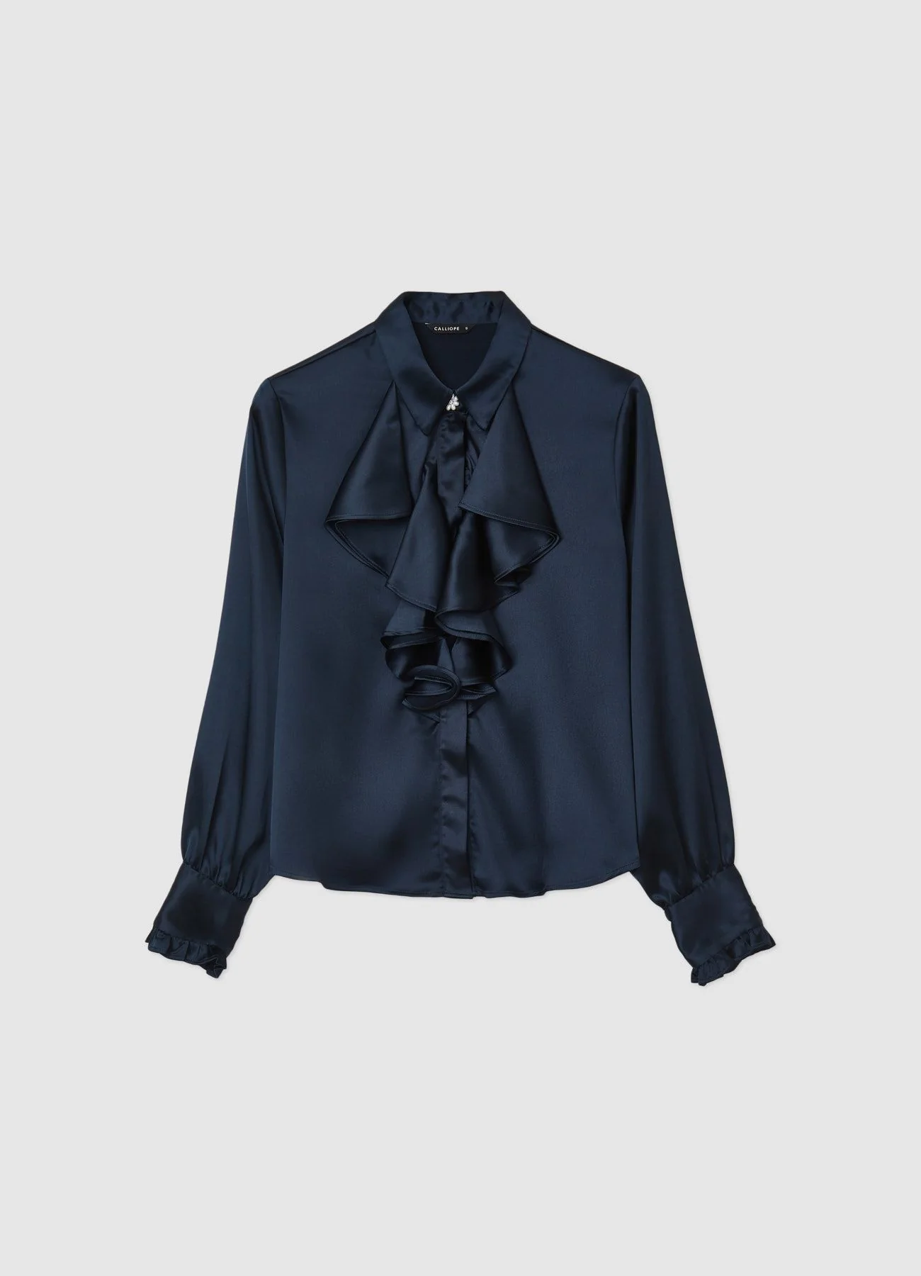 Camicia rouches bottone gioiello - Image 3