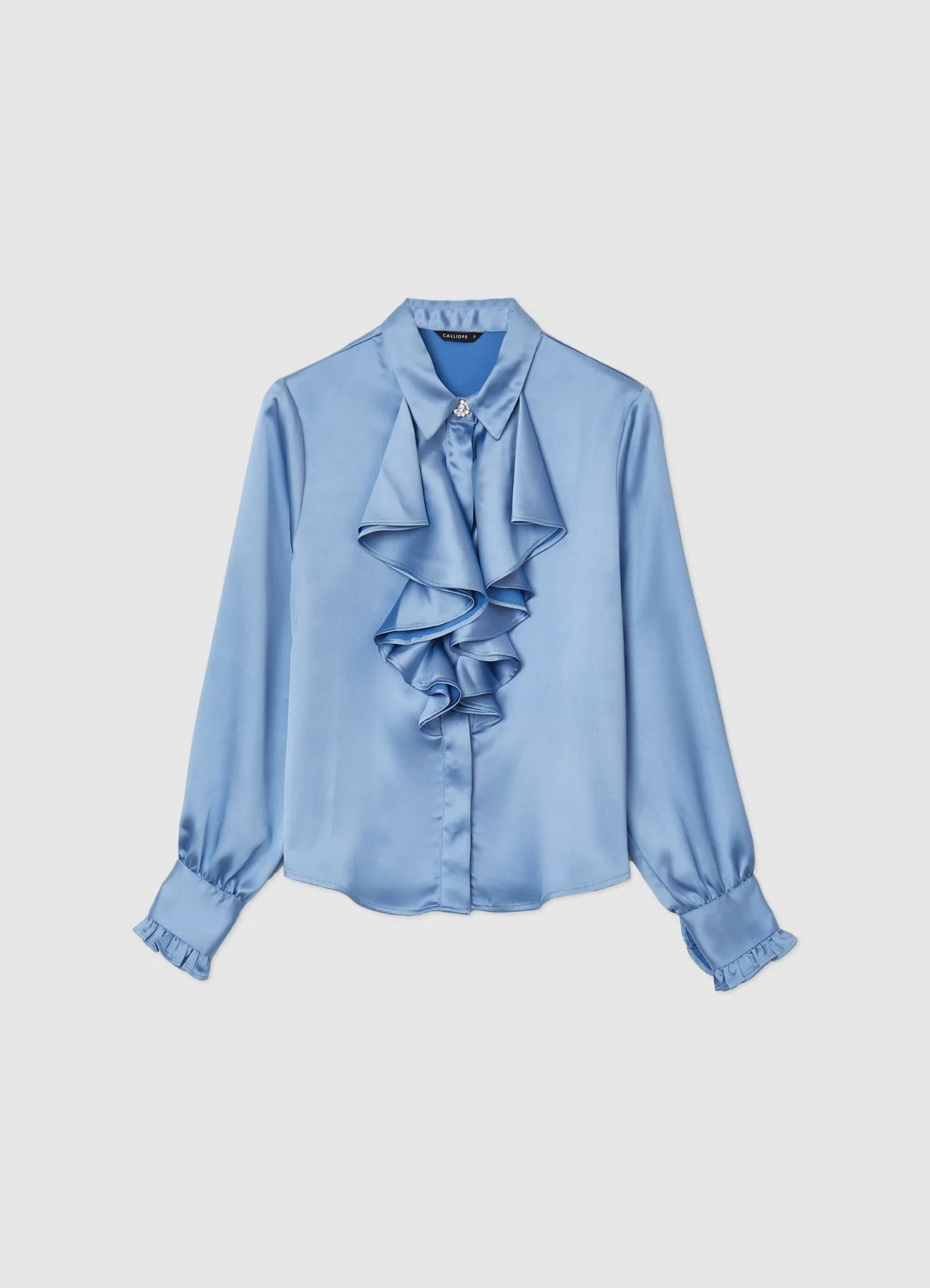 Camicia rouches bottone gioiello - Image 6