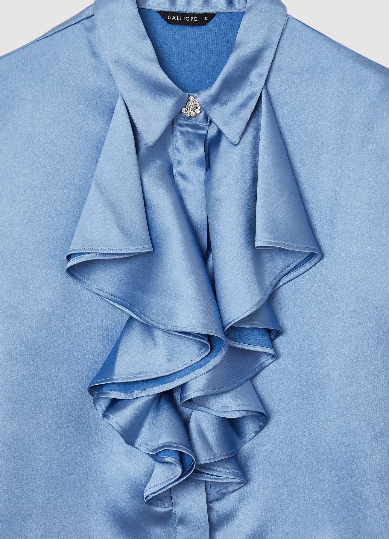 Camicia rouches bottone gioiello - Image 7