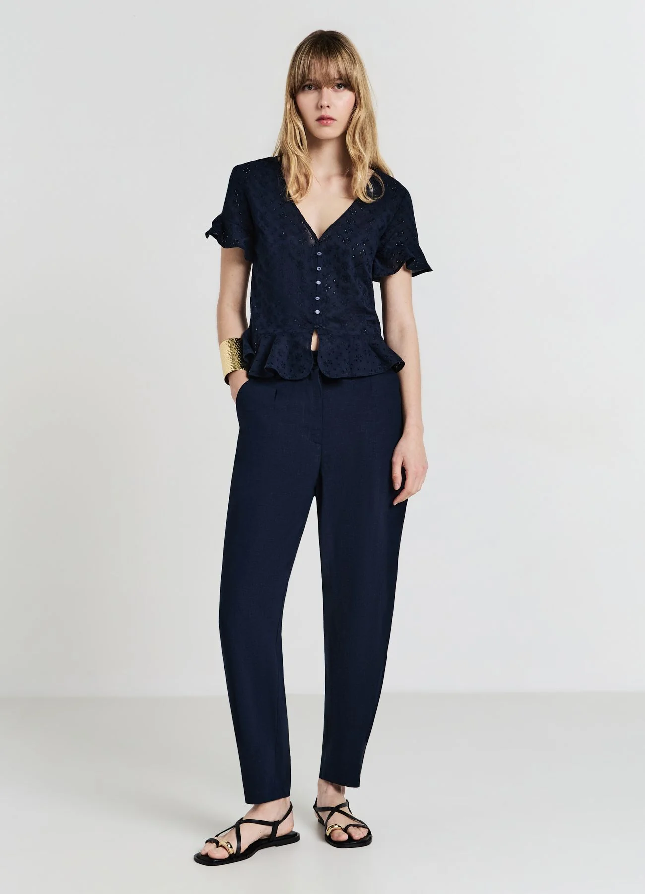 Camicia rouches sangallo