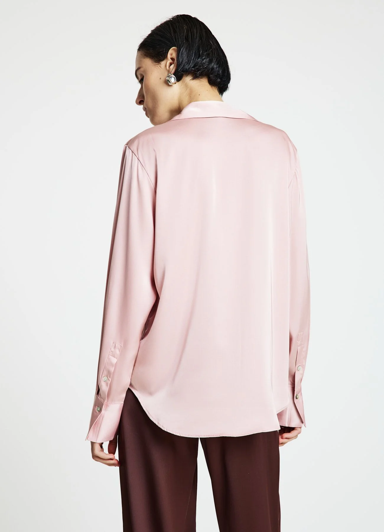 Camicia scollo a V similsatin - Image 3