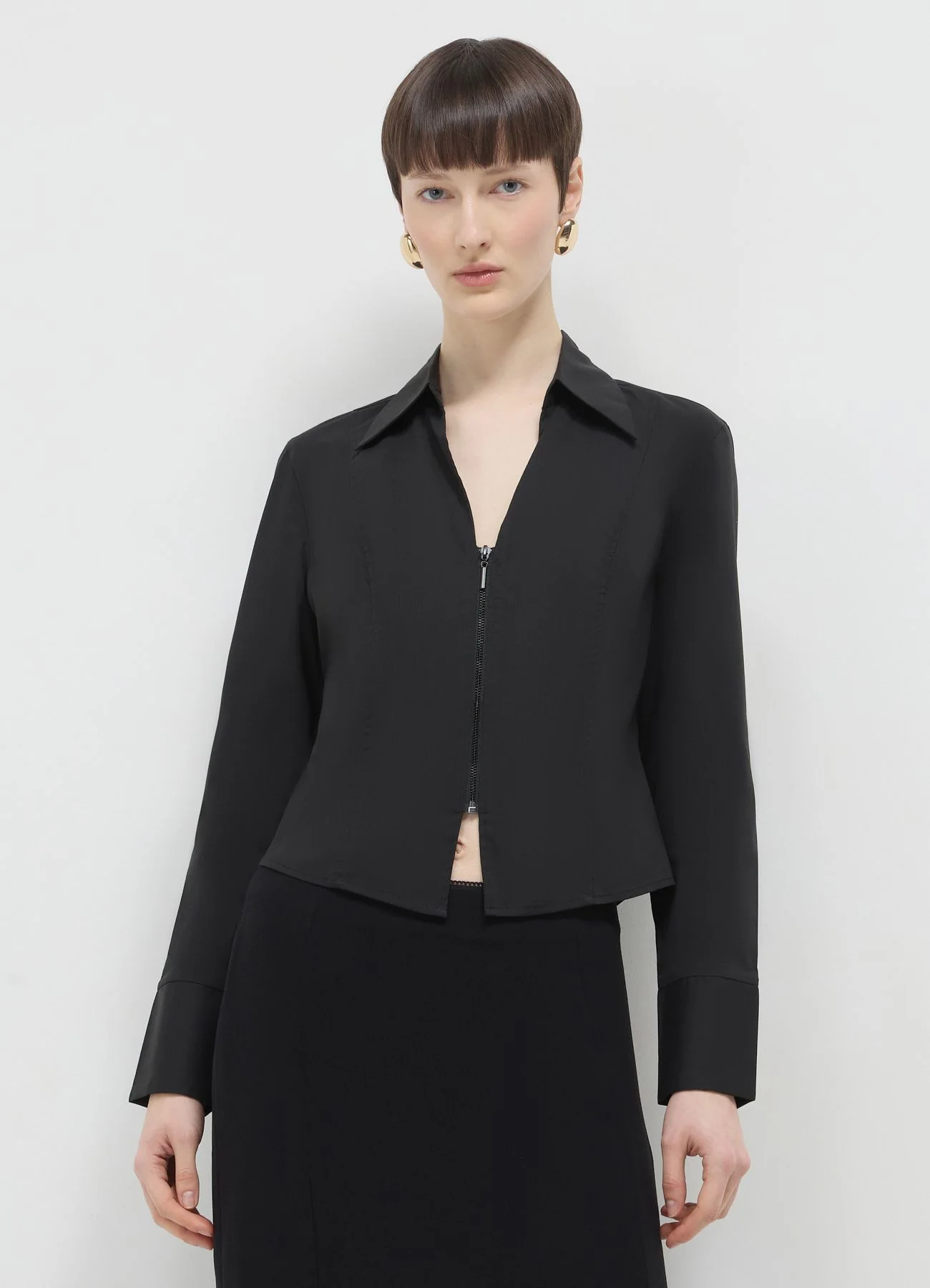 Camicia scollo v con zip - Image 3