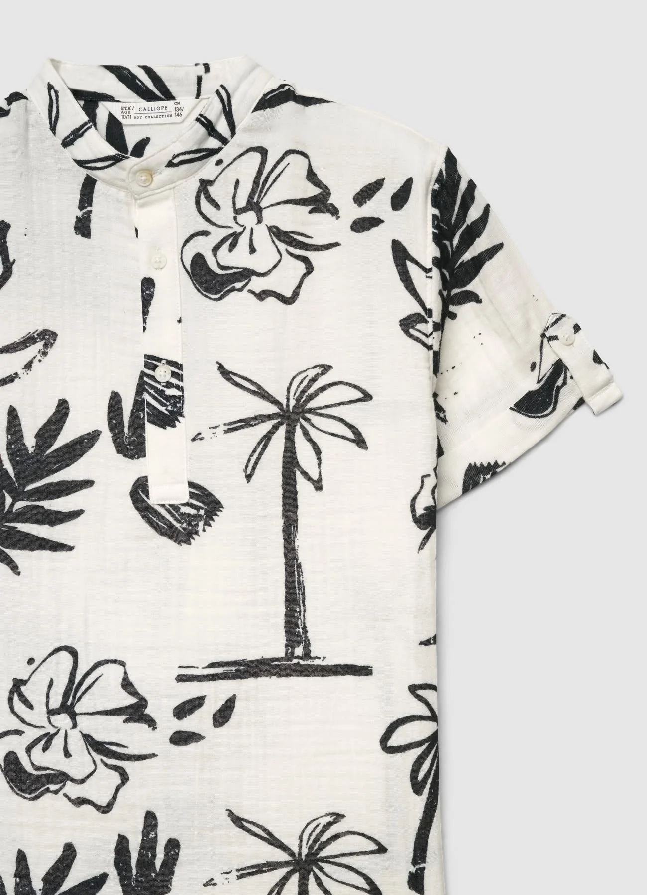 Camicia serafino con stampa tropicale - Image 3