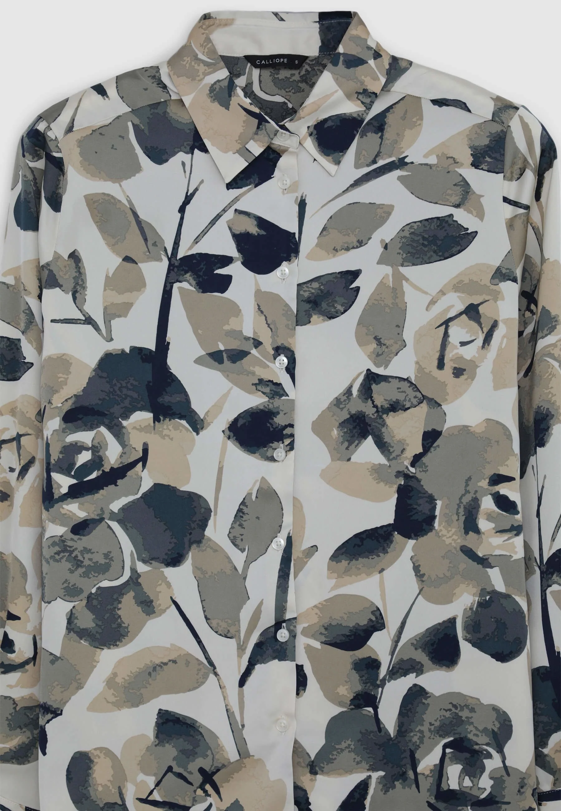 Camicia simil satin a fiori - Image 6