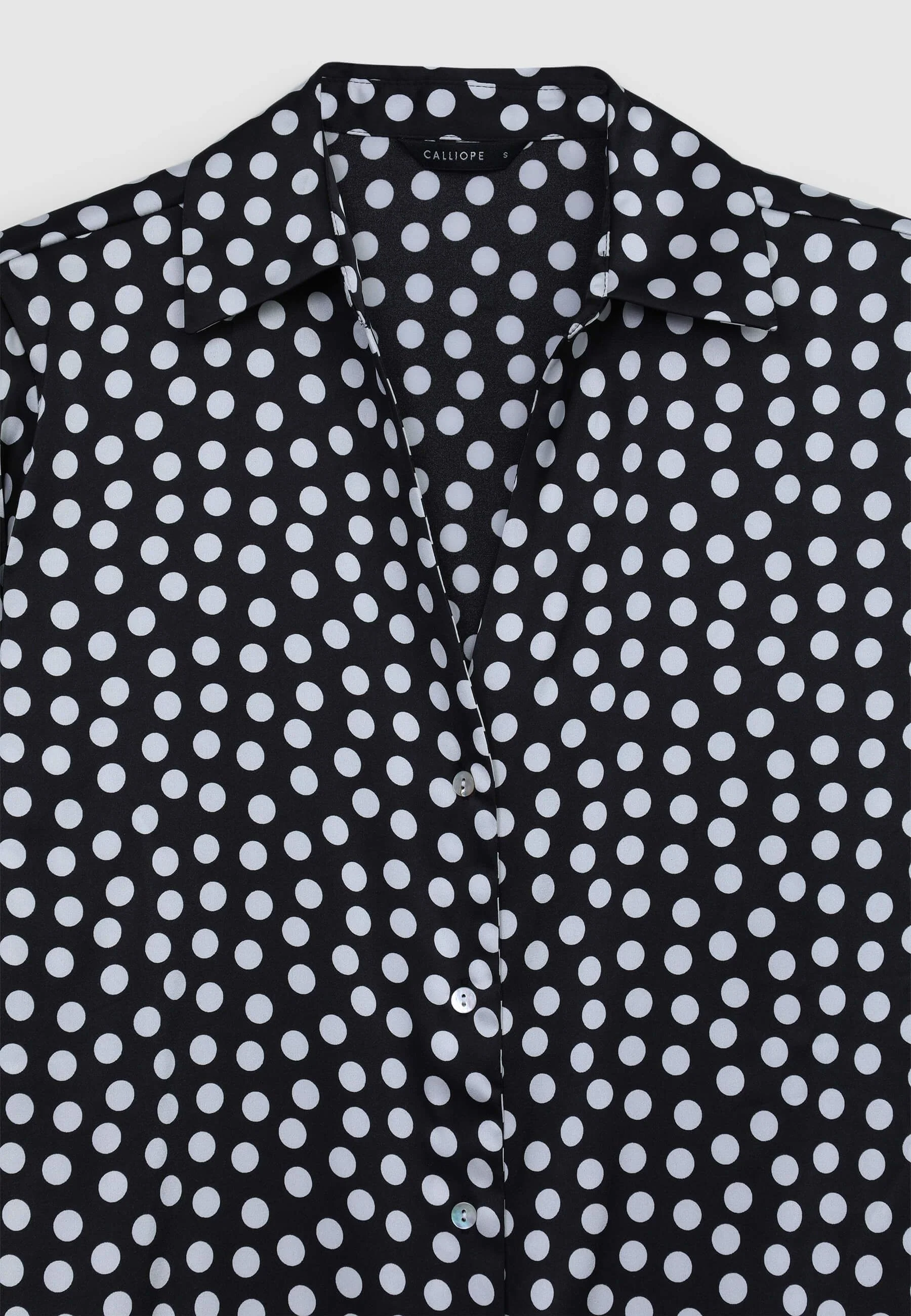 Camicia simil satin a pois - Image 4