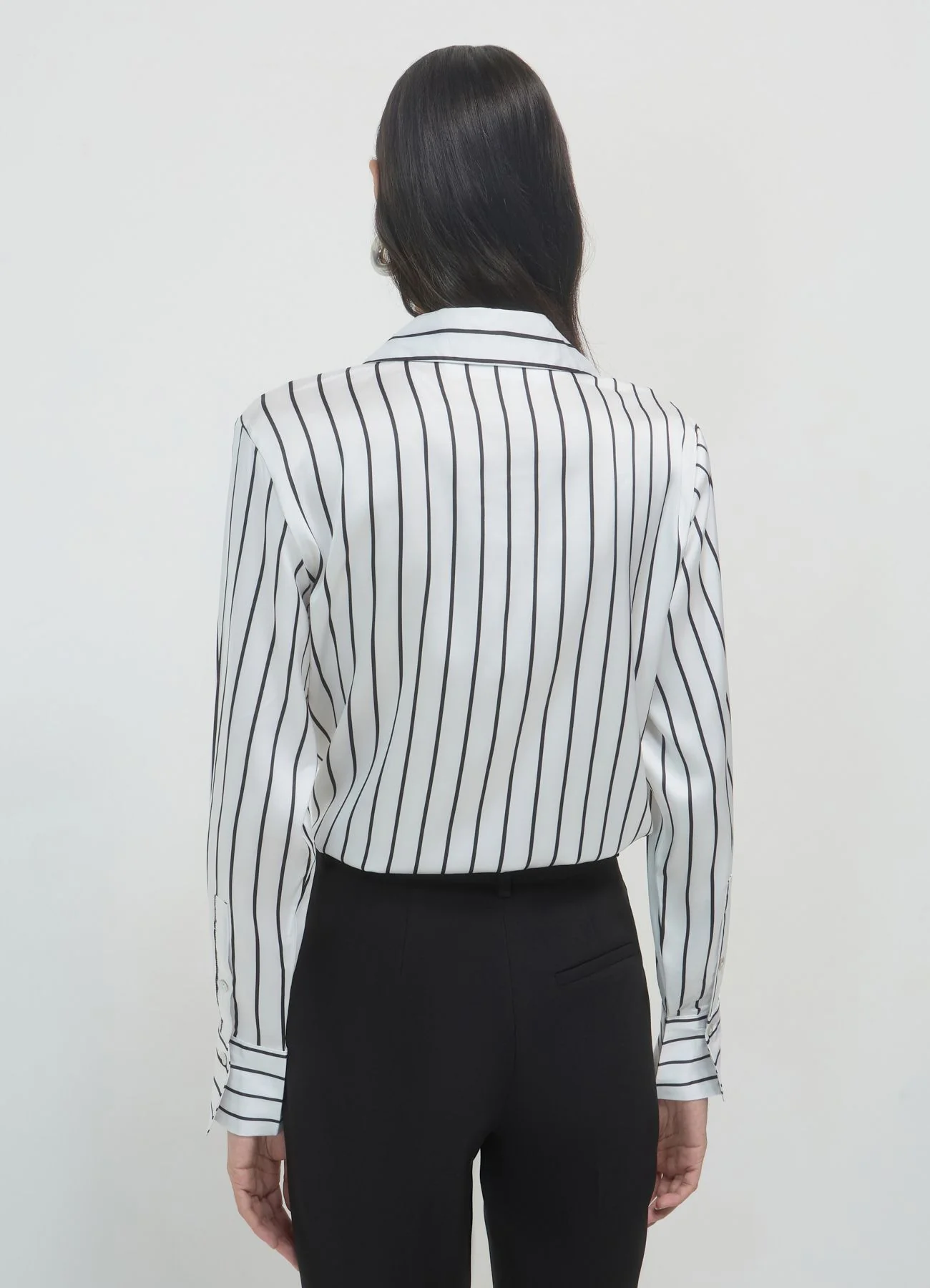 Camicia simil satin a righe - Image 2