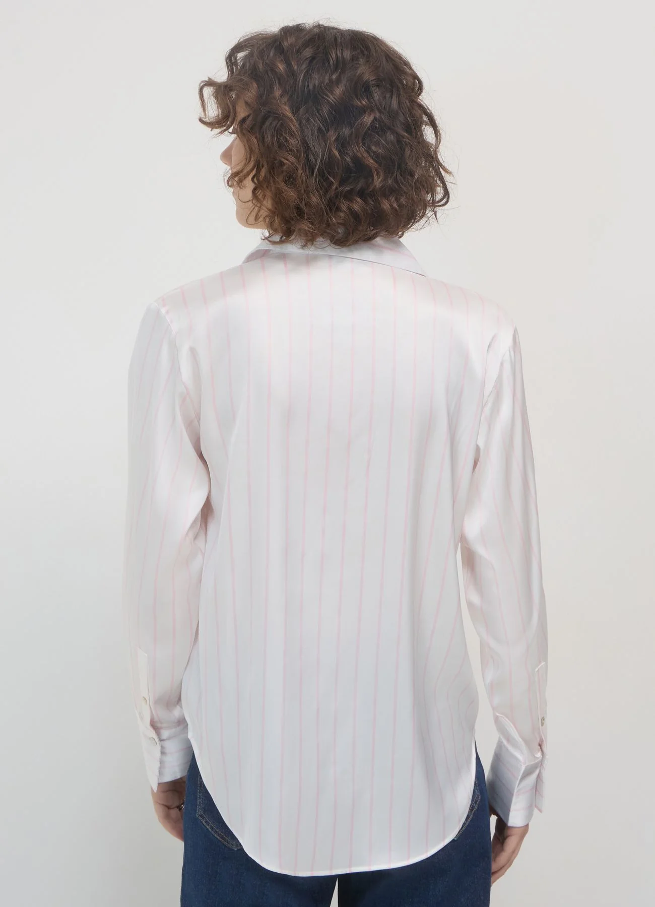 Camicia simil satin a righe - Image 2