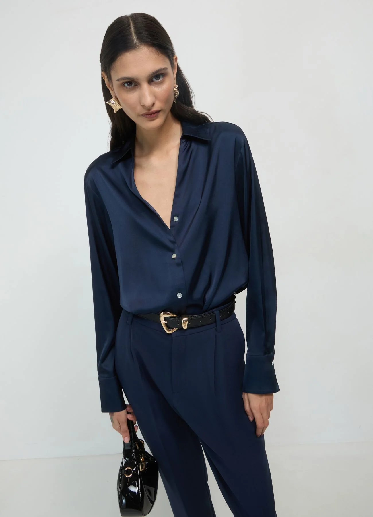 Camicia simil satin
