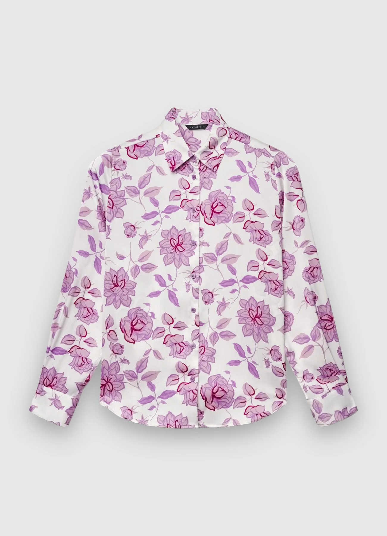 Camicia simil satin con stampa fiori - Image 4
