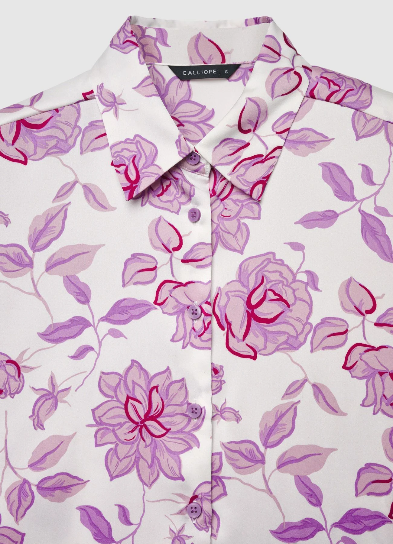 Camicia simil satin con stampa fiori - Image 6