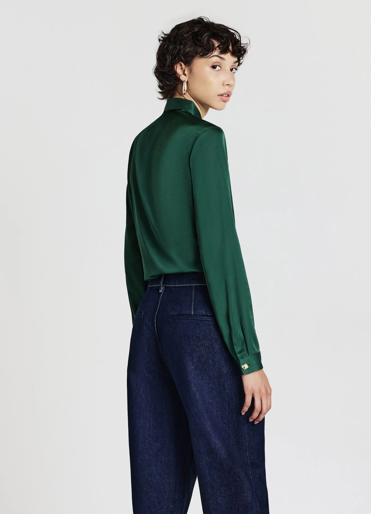 Camicia simil satin cravattino - Image 3