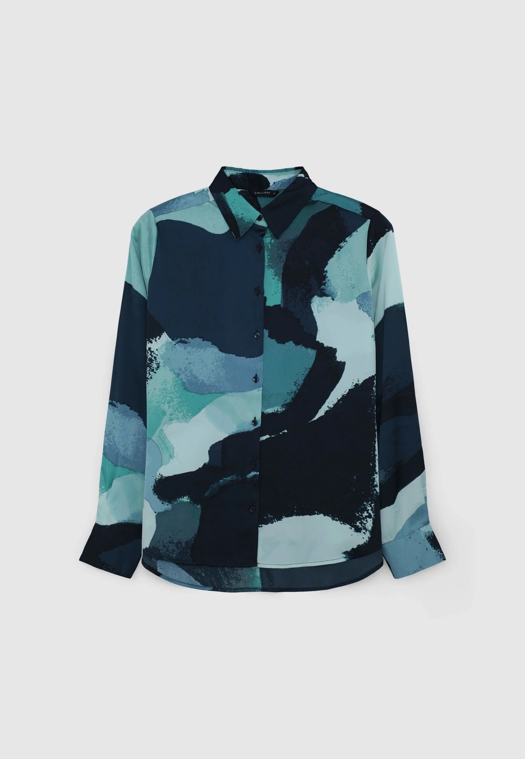 Camicia simil satin fantasia astratta - Image 4