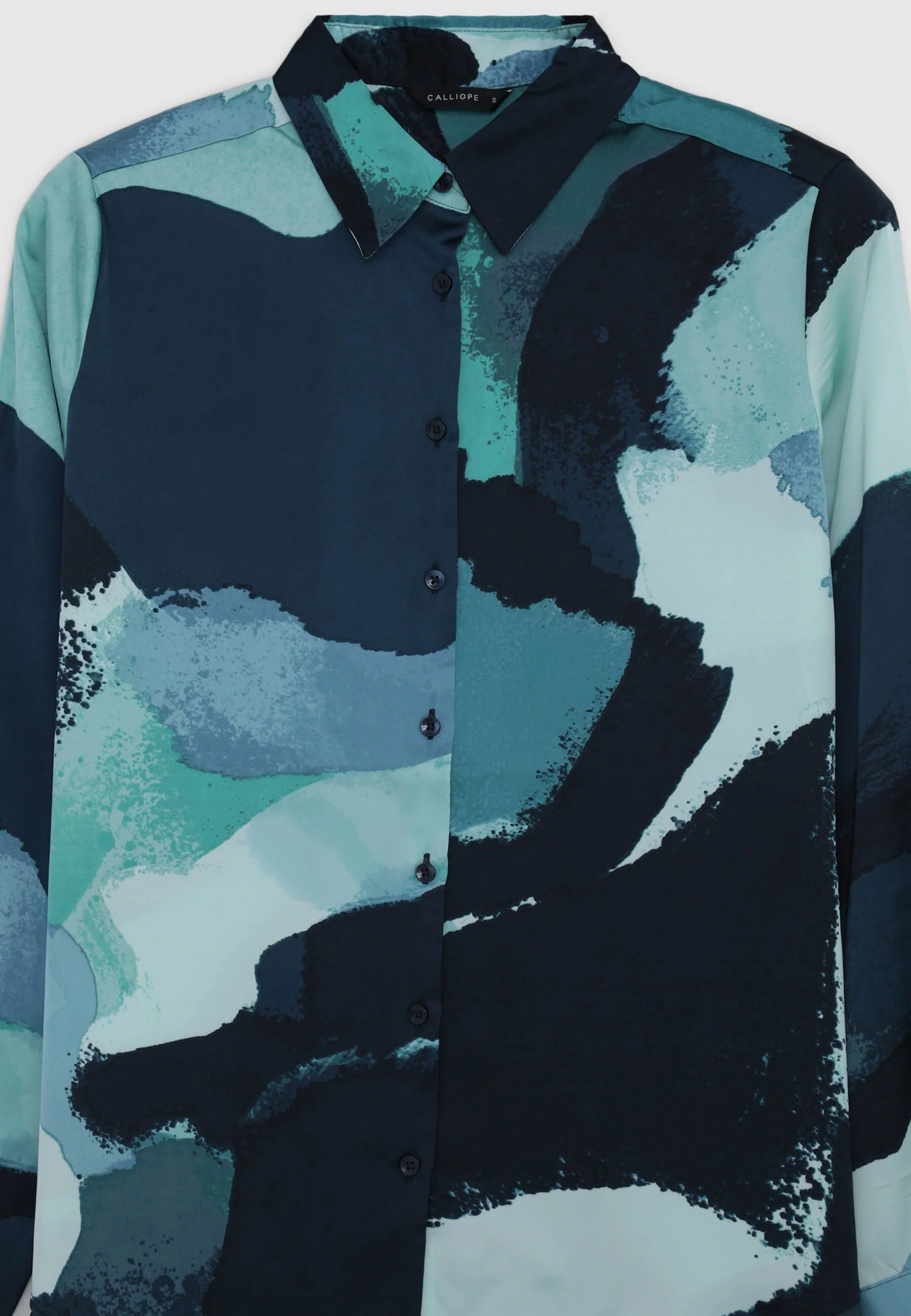 Camicia simil satin fantasia astratta - Image 5