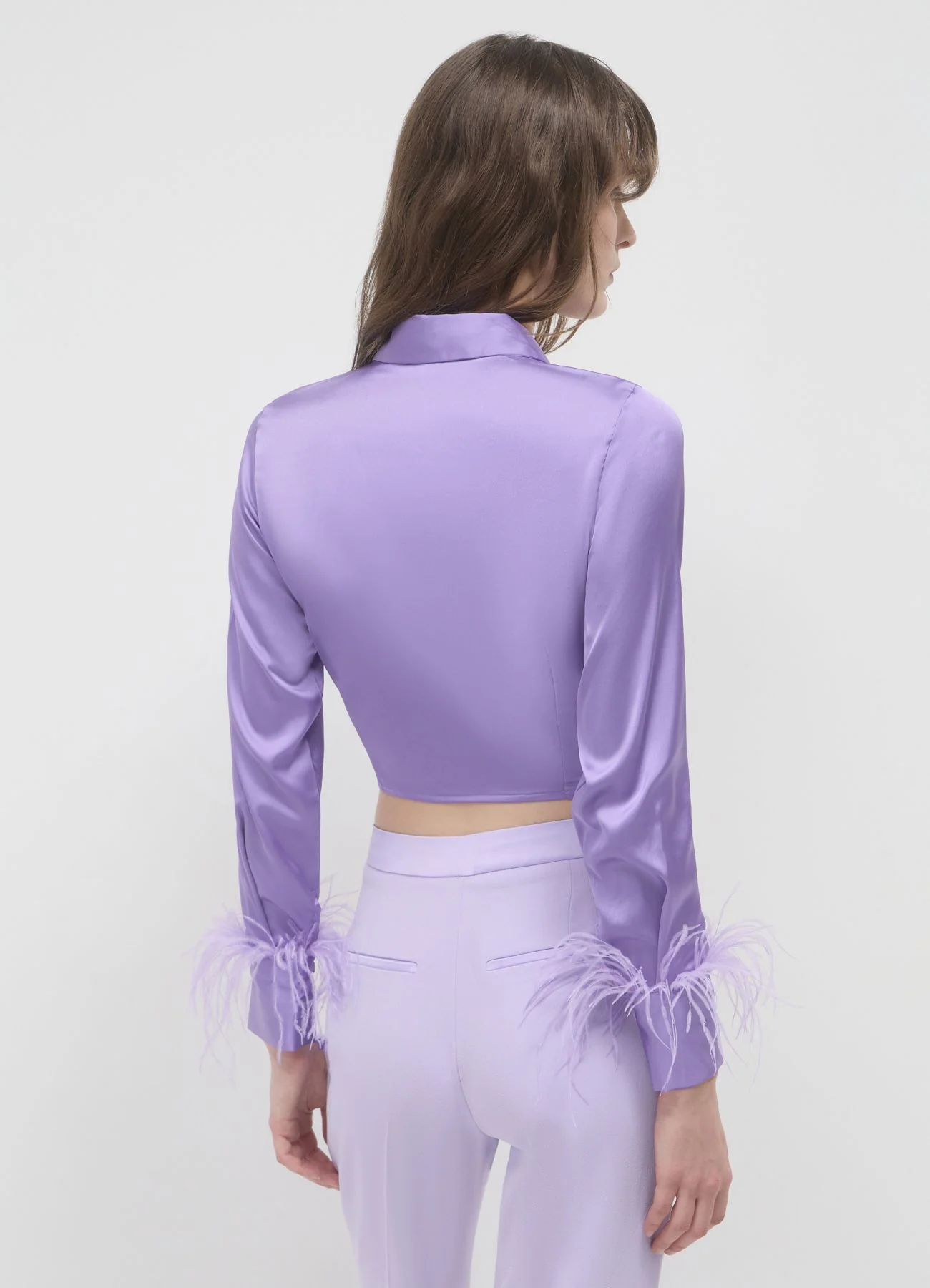 Camicia simil satin piume - Image 3