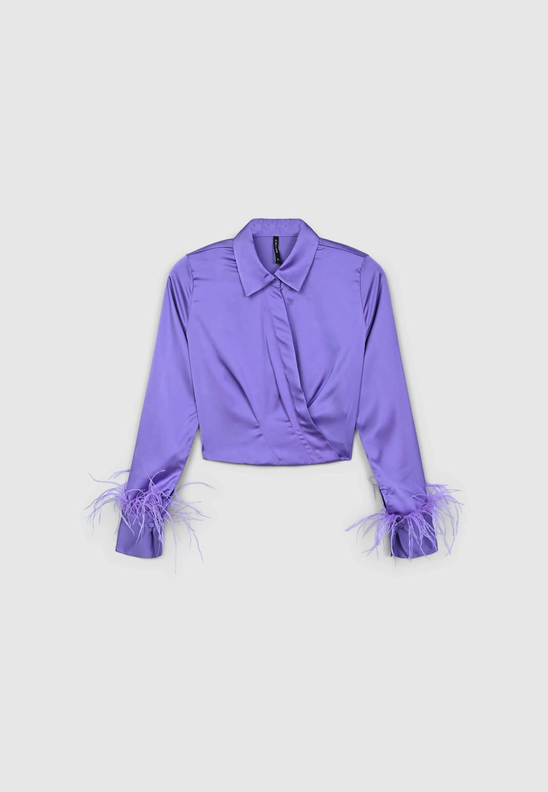Camicia simil satin piume - Image 6