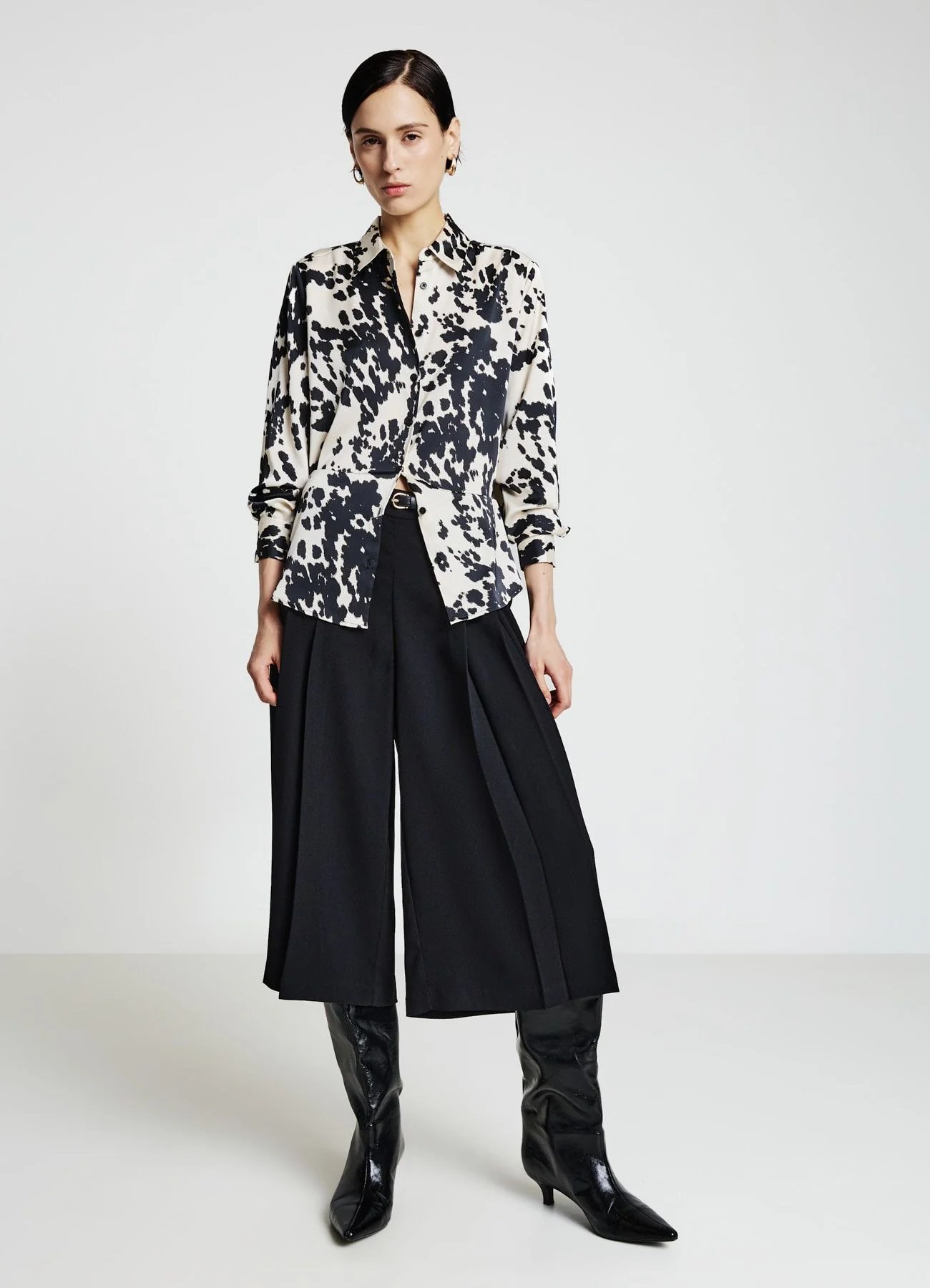 Camicia similsatin stampa mucca - Image 2