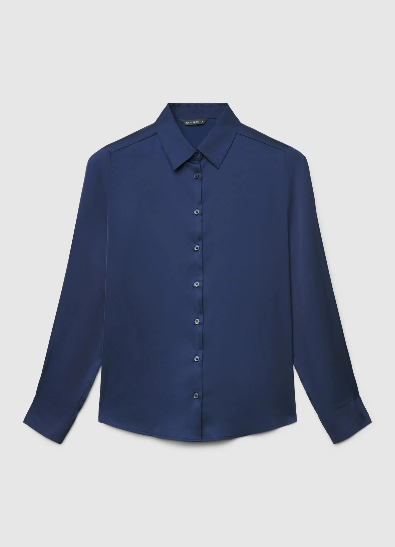 Camicia similsatin tinta unita - Image 4