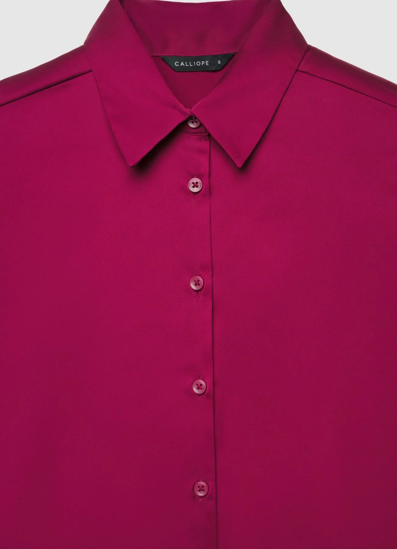 Camicia similsatin tinta unita - Image 5