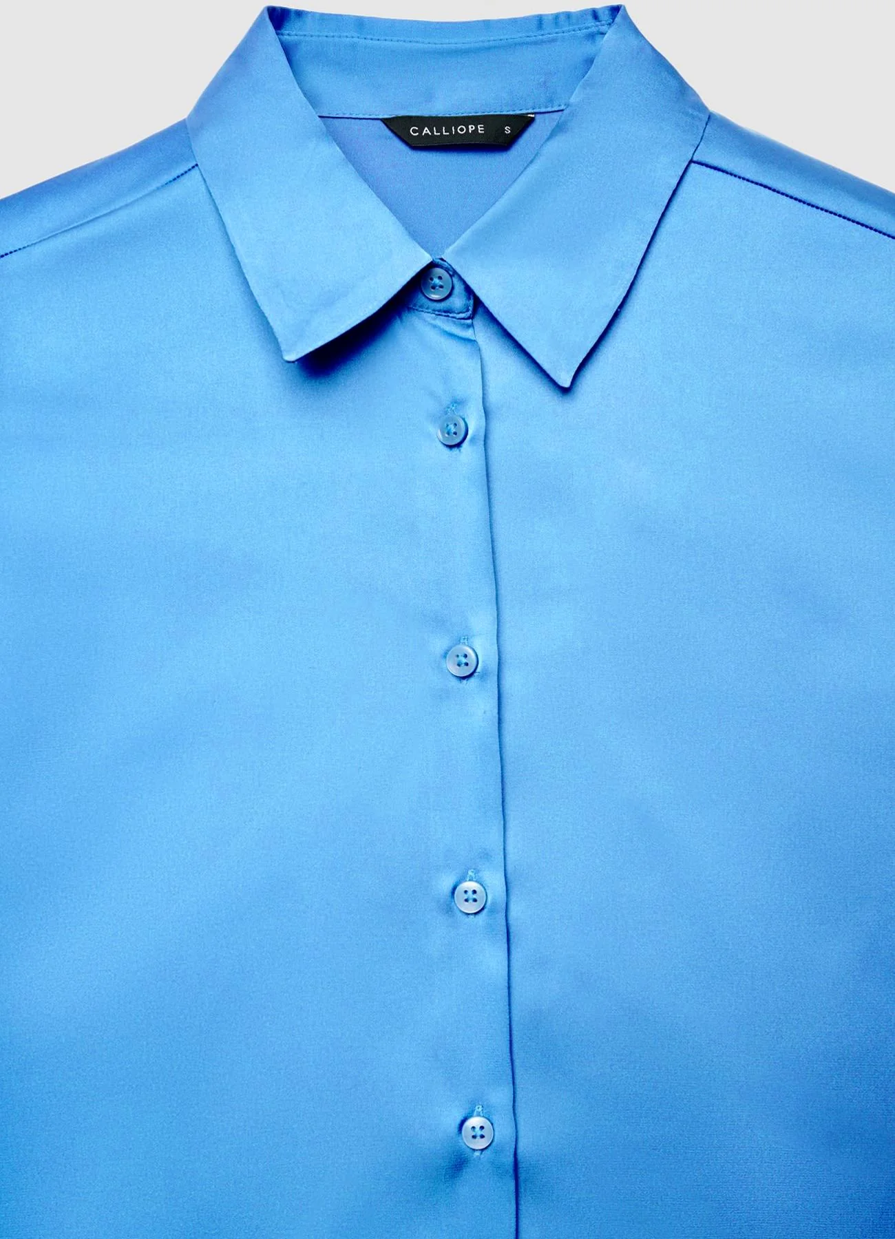 Camicia similsatin tinta unita - Image 5