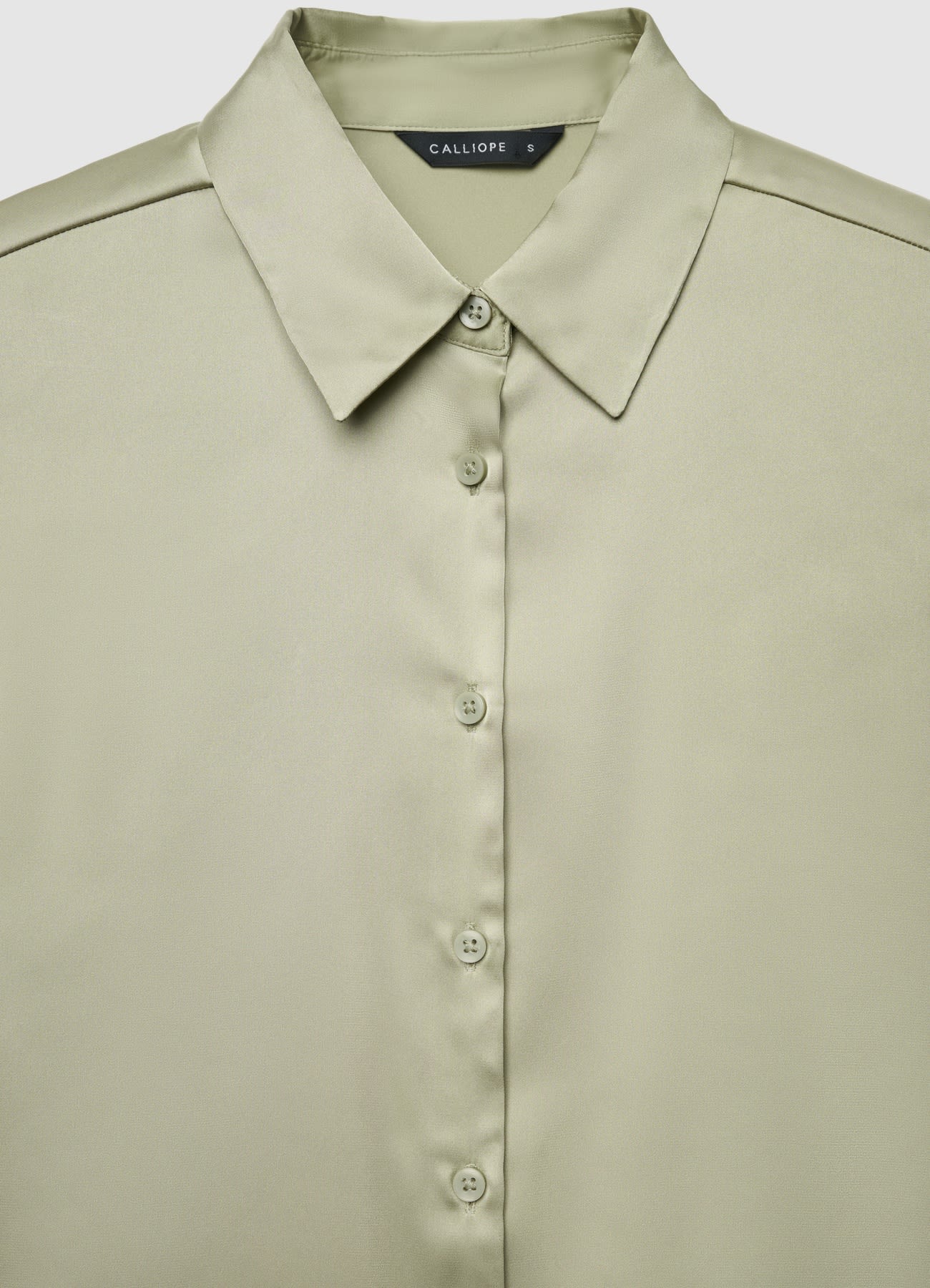 Camicia similsatin tinta unita - Image 5