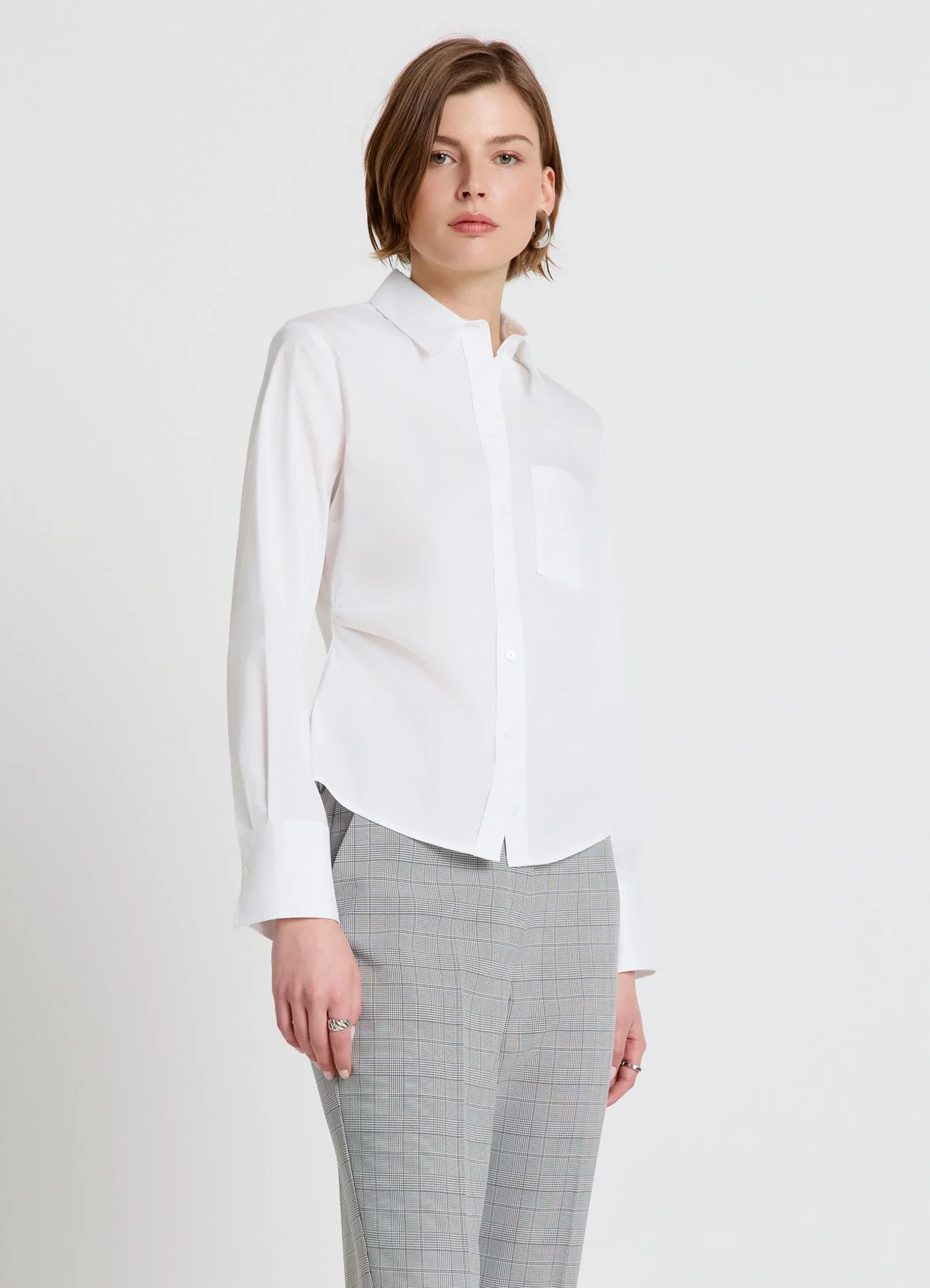 Camicia slim con arricciatura